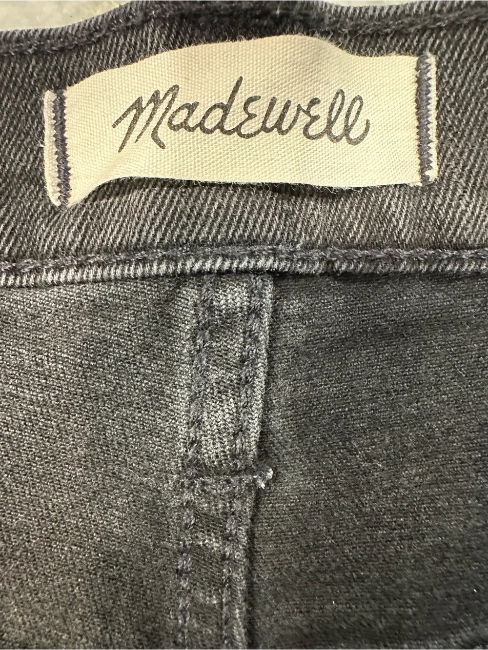 Madewell black fringe high rise denim shorts size 28 ( small) 3” inseam